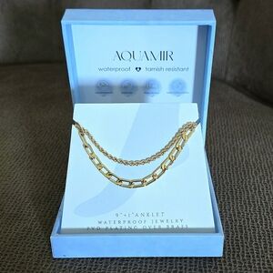 Aquamir Waterproof Double✌️Gold💛 Anklet🦶 Set - NIB